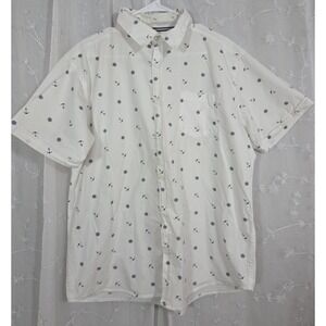 Spicy Tuna Men's Short Sleeve Button Shirt Nautical Anchor Large